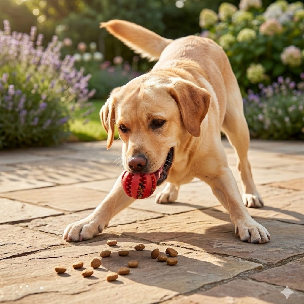 Befüllbarer Snack-Ball für Hunde – Interaktives Spielzeug aus robustem Gummi