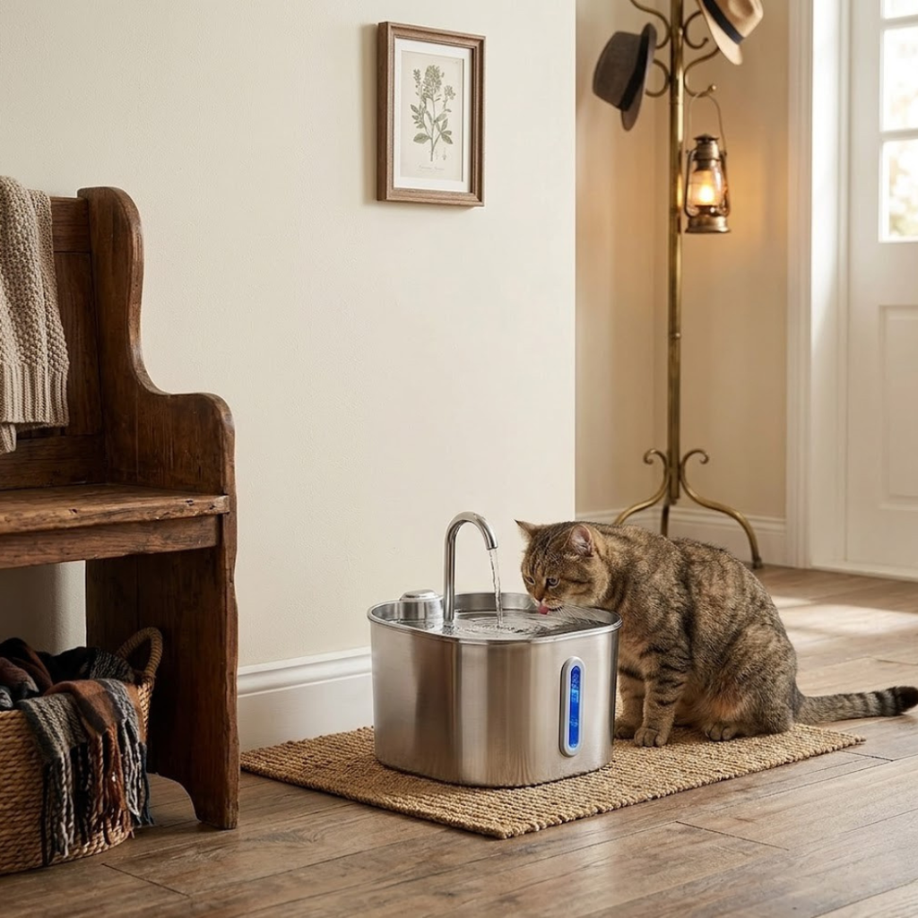 Hochwertiger Edelstahl Katzenbrunnen