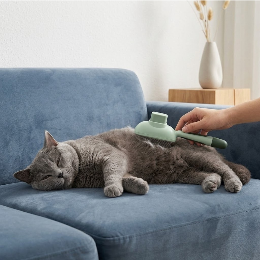 Selbstreinigende Fellbürste für Hund & Katze