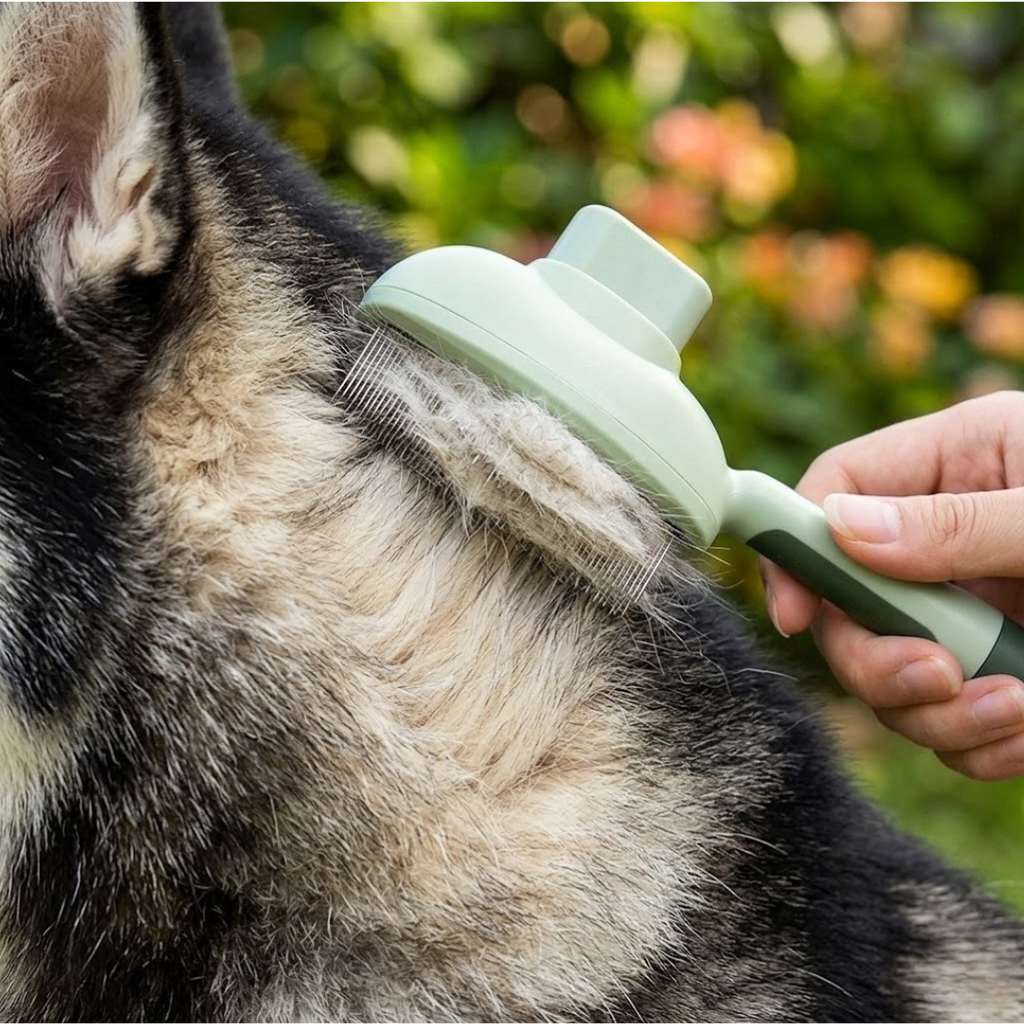 Selbstreinigende Fellbürste für Hunde & Katzen – Ein-Klick-Reinigung
