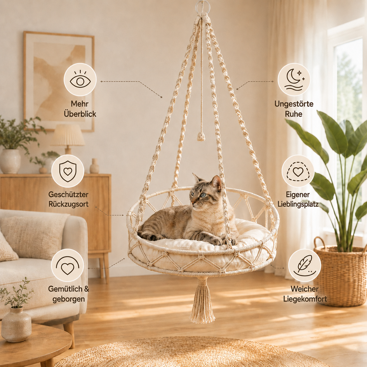 Makramee Katzen-Hängebett