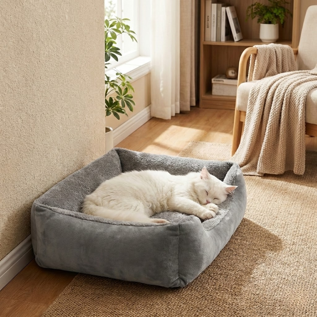 Flauschiges Katzenbett